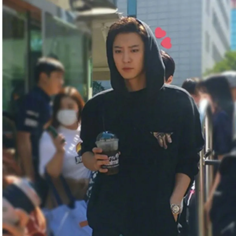 Новинка Kpop EXO Chanyeol Модный хлопковый свитер с длинными рукавами шляпа одежда худи