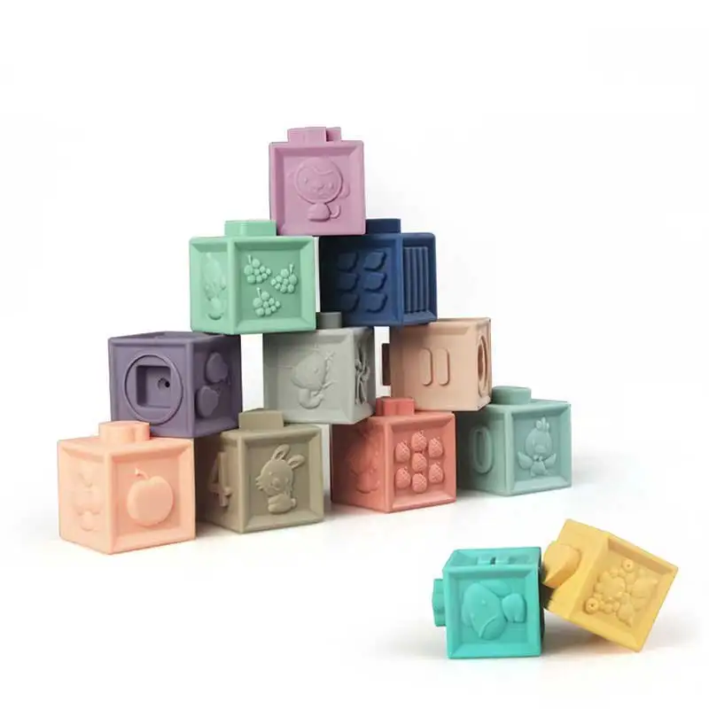 

TUKATO Soft rubber building blocks Baby Toys Soft 3D Baby Early Educational Toys Large particle soft rubber building blocks