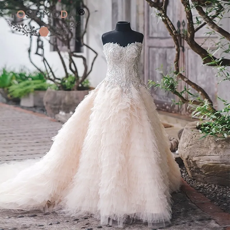 light champagne wedding dress
