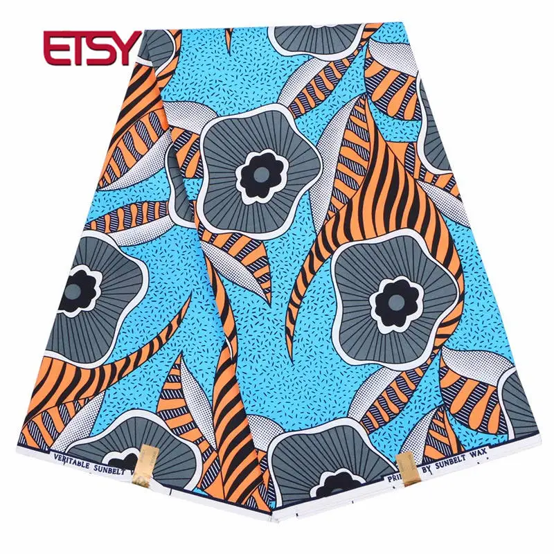 

Ankara African Polyester wax Prints Fabric new wax High Quality 6 yard Africa Fabric for Party Dress FP6127