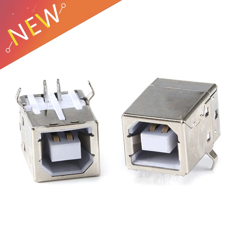 

DIY 10pcs/lot Flat USB B Type Female Socket Connector G45 for Printer Data Interface Connect Adapter Plug PCB SDA Cable Wire
