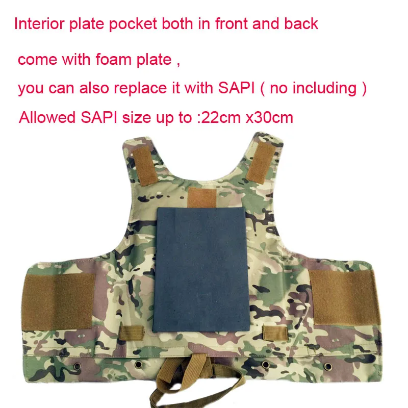Армия армия тактический нападение Airsoft жилет молл SAPI плиты перевозчик мультикам