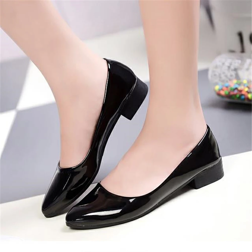 

2018 spring autumn Women's shoes contracted leisure low heel women shoes -soled slacker work pointy leather single shoes