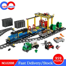 

LEPINing02008 City Series the Cargo Train Building Blocks Bricks 60052 RC Train Children Kits Blocks Bricks Children Toy Gift