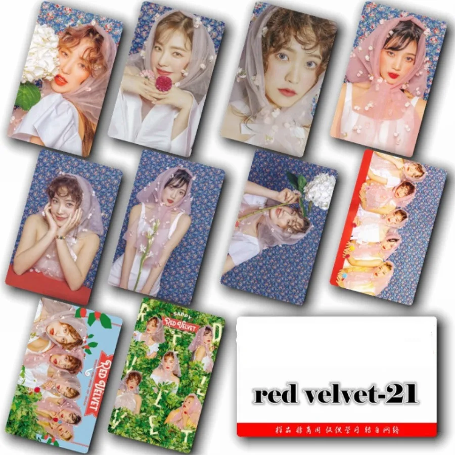 

Kpop Red Velvet Sappy Photocard Irene Joy New Album Photo Stikcy Card Wendy Crystal Card Sticker 10pcs