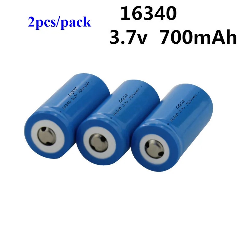 2 шт. CR123A батарея 16340 700mah 3 7 V литий ионная аккумуляторная для светодиодного