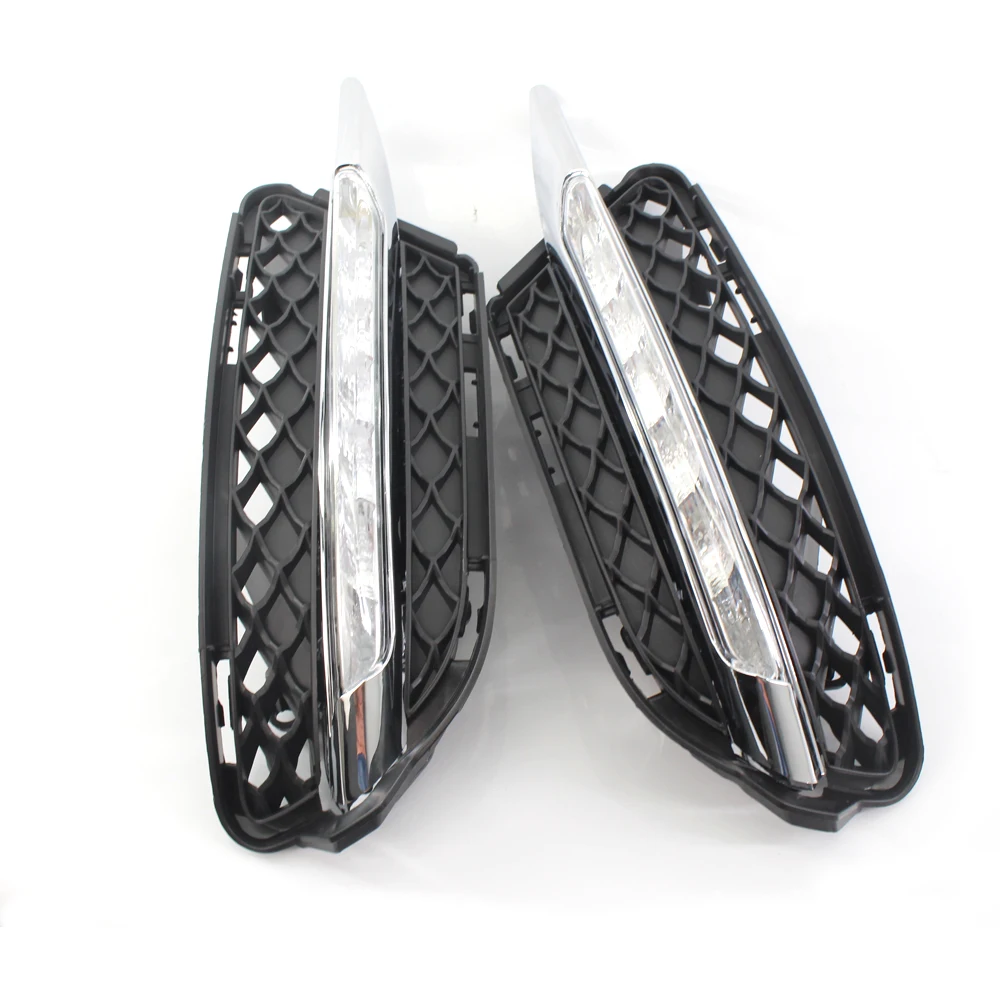  For 10-12 Mercedes W221 Facelift S Class LED Fog Daytime Runing Light Lamp GRILL Grille Trim Cover  - 33059545325