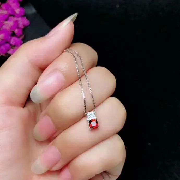 Ожерелье SHILOVEM из 100% серебра 925 пробы натуральные гранатовые кулоны классический