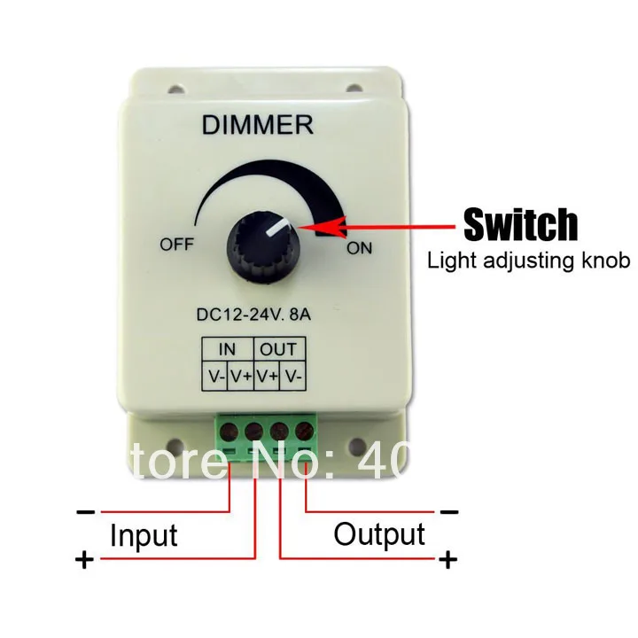 4 шт./лот LED диммер DC 12 В 24 В 8A 96 Вт Регулируемая яркость лампы накаливания Газа Драйвер одноцветные свет питания контроллера