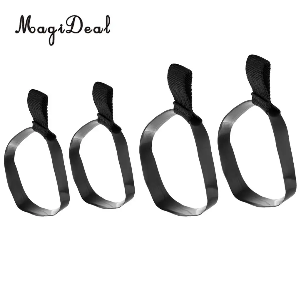 4 Pieces Durable Black Rubber 6L & 12L Scuba Diving Stage Tank Bottle Hose Retainer Band Loop Gear Accessories