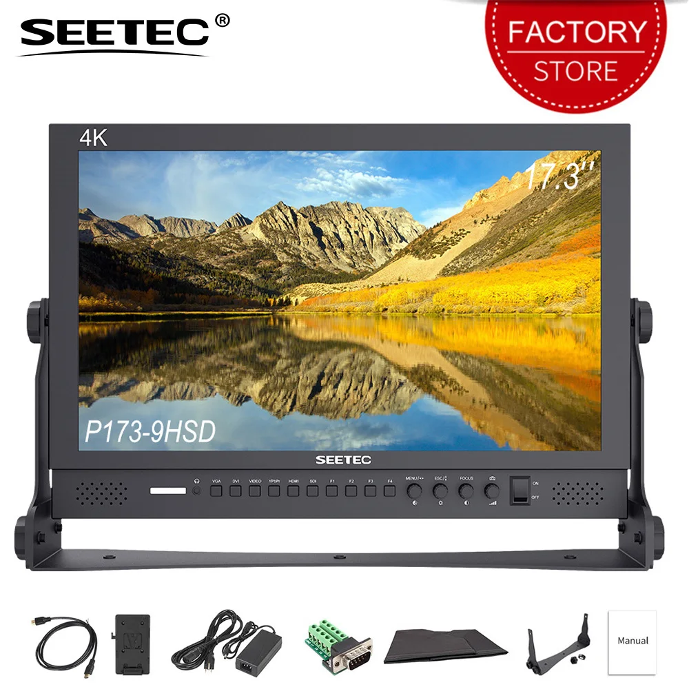 SEETEC P173-9HSD 17,3 дюймов Pro широковещательный монитор 4 K HD 1920x1080 алюминиевый дизайн ЖК настольный монитор с 3g SDI HDMI AV YpbPr