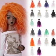 1pc High Quality Handmade Doll Wig BJD Doll Hair DIY High-temperature Wire Handmade Natural Curly Wigs Big Hair Curls