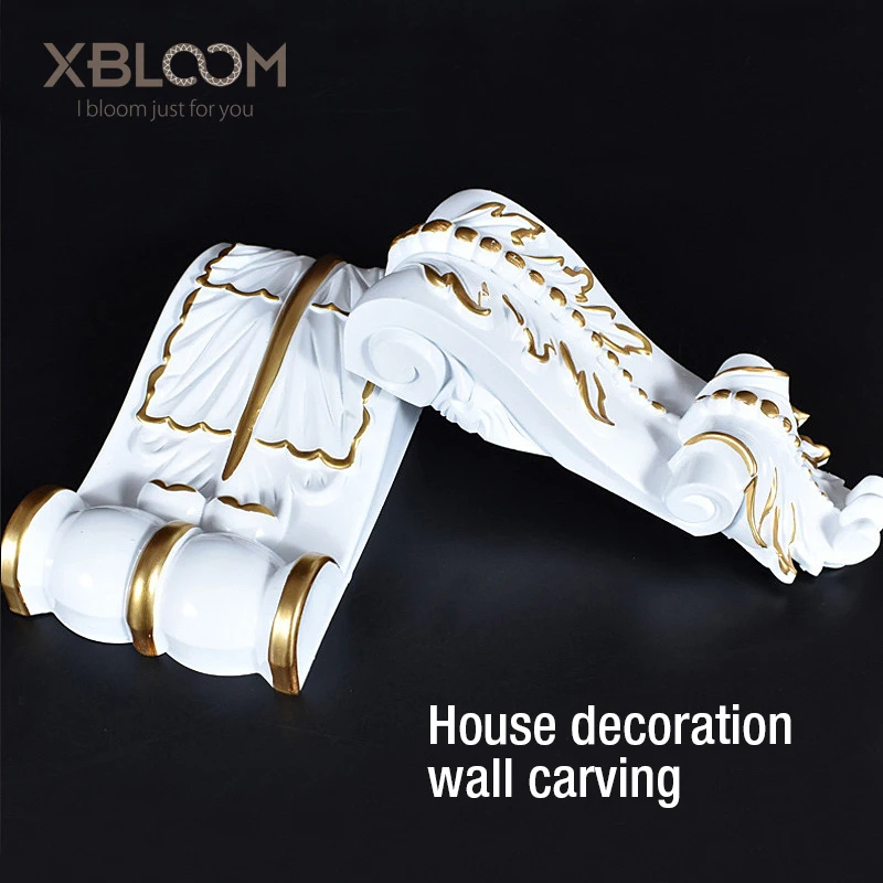 

House decoration accessories tool wood carved wall decoration applique Roman column beam sculpture vase rose wedding decoration