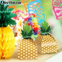 OurWarm 12 шт. ананас пользу коробки 3D Большой DIY бумажные подарочные коробки тематические элементы джунгли день рождения поставки упаковка для