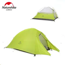 Naturehike сверхлегкий Новый зеленый шатер 20Д Силиконовой ткани Сверхлегкий 2 человек двойной слои алюминиевой катанки палатка 4 сезон с матом