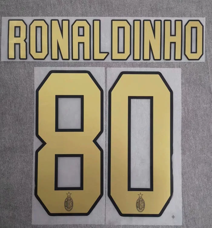 80 Ronaldinho 2006 2007 KAKA Nameset Ретро Ronaldinho Пирло Шевченко инзаги малдини Неста Nameset футбольный патч с принтом - Цвет: 80 Ronaldinho