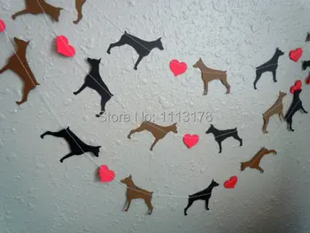 

cheap Doberman Love Paper Garland - Valentine's Day Decor wedding party pet birthday room decorations bannars garlands