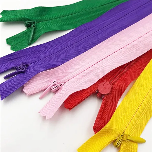 10 шт. 3#15 см длинные змейки-невидимки Фиолетовый Оранжевый Зеленый Черный DIY нейлоновая застежка-молния для шитья одежды - Цвет: mix color