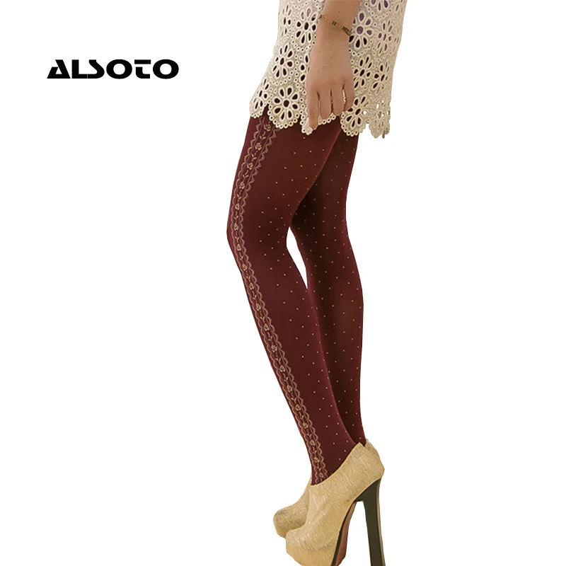 

ALSOTO 2019 Slimming Women Pantyhose Sexy Rose Design High Elasticity Tights Fashion Collant Female Breathable Stockings