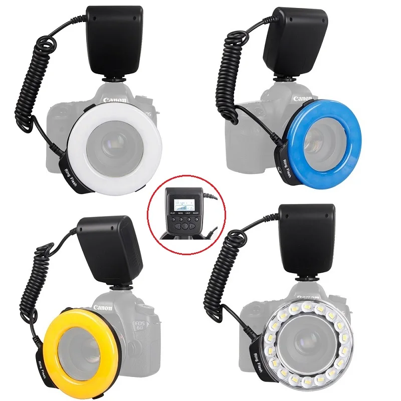 SAMTIAN Flash светильник RF 600E 18 шт. светодиодная макро Кольцевая вспышка для Sony с ЖК