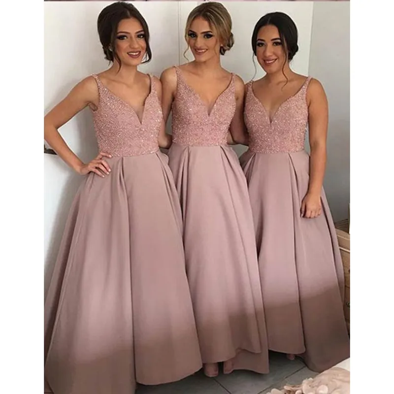 Платье женское длинное с треугольным вырезом из сатина|long wedding guest dresses|new bridesmaid