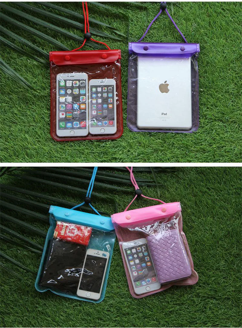 5 цветов, ПВХ водонепроницаемая сумка, многофункциональная, для плавания, серфинга, пляжные сумки, сенсорный экран, перезаряжаемая, для мобильного телефона, водонепроницаемая, ing сумка