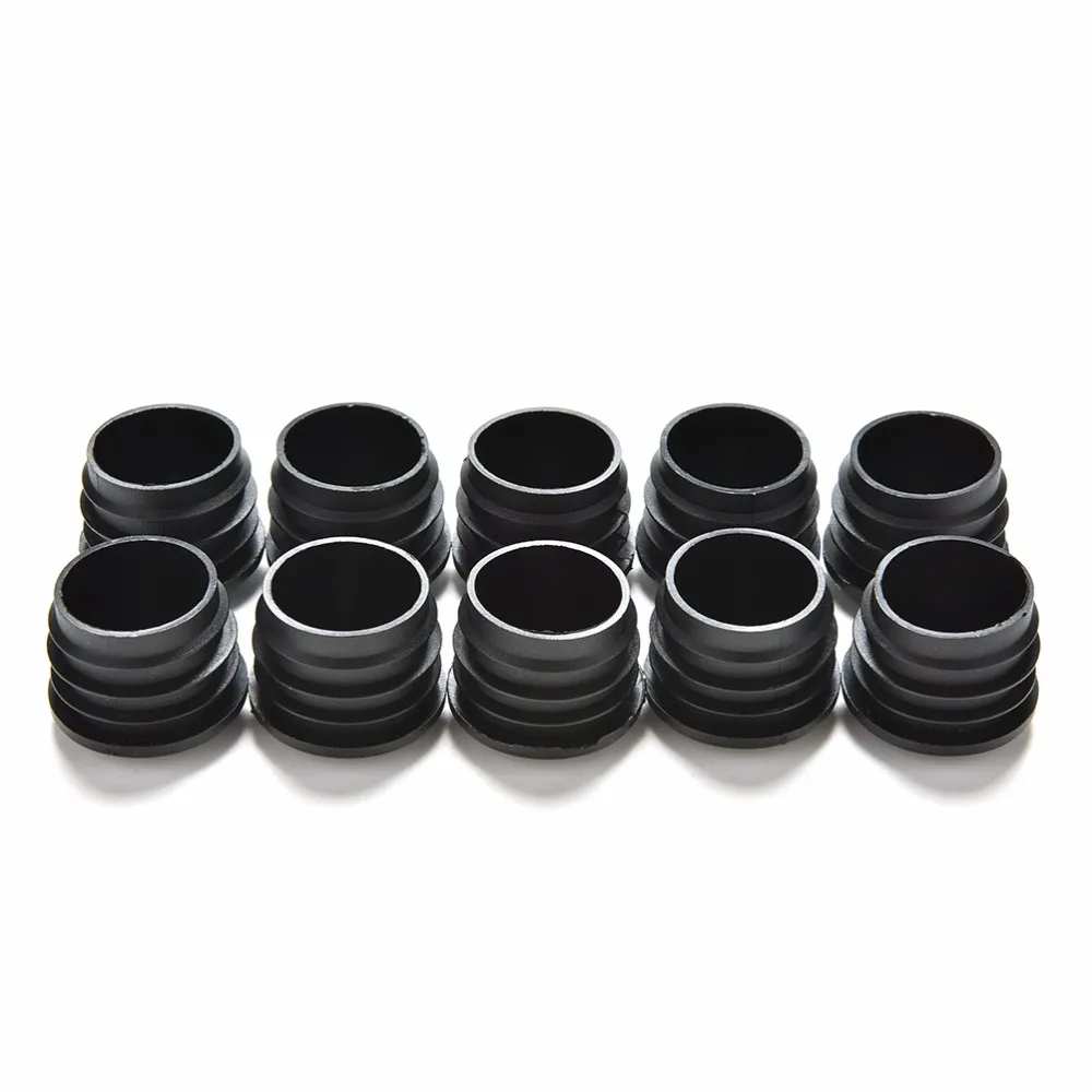 Hot-Selling 10Pcs Black PVC Plastic Furniture Leg Plug Blanking End Cap Bung For Round Pipe Tube