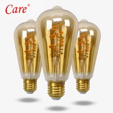 

Care LED Decoration Filament Bulb ST64 Golden Lamp 4W E27 2200K LED Bulbs Lamp Edison Lighting Bulbs Lampada LED Bombillas