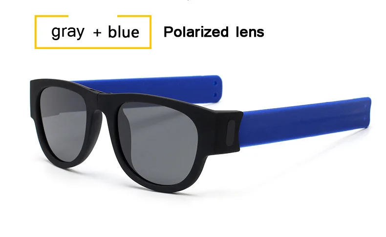 Модные мини складные поляризованные солнцезащитные очки для женщин и мужчин крутые модные уличные спортивные солнцезащитные очки UV400 браслет Oculos s201 - Цвет линз: c2
