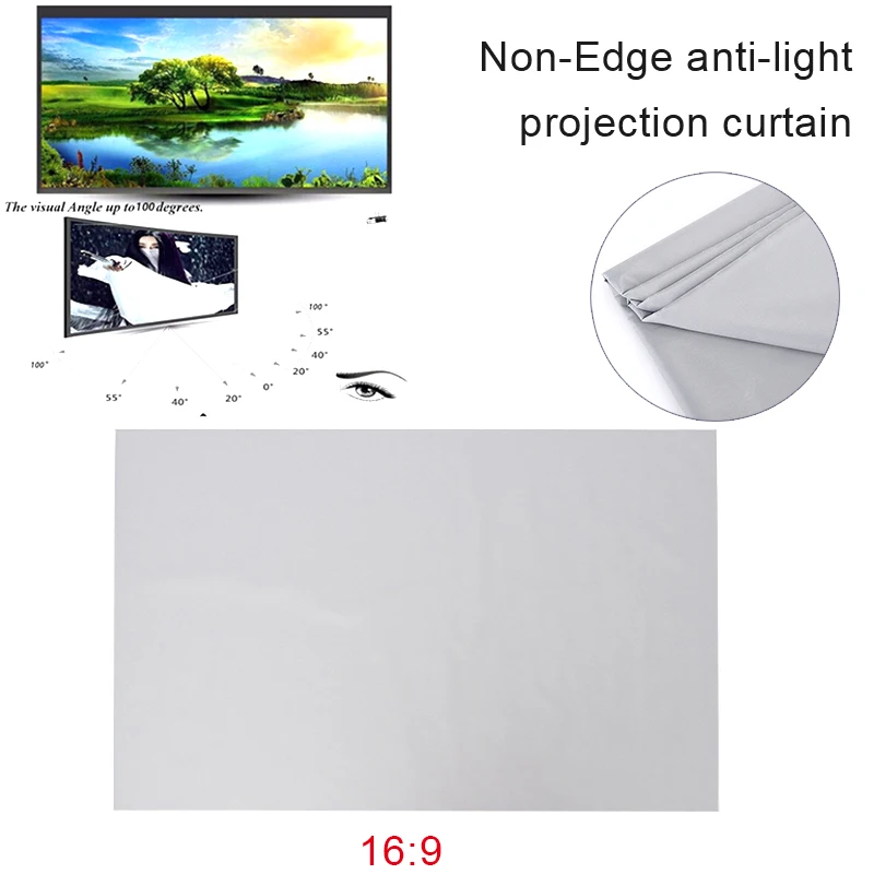 

Cewaal Foldable Portable Projector Screen 50 60 72 84 inch Projection Screen Hologram Projection Curtain