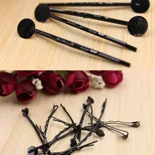 100 X Высококачественная Черная шпилька металлический одинарный зубец Волнистый зажим с лотком аксессуары для волос своими руками