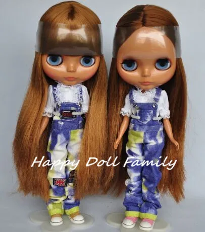 

Blyth doll, brown long hair, D2, be fit for customize doll, dark skin doll