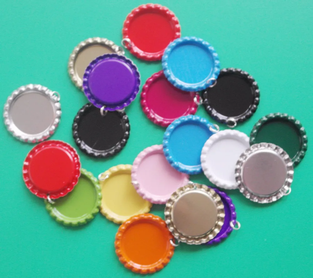 Buy 1 Inch Colored Flat Metal Bottle Caps With Ring SUTOYUEN Flattened