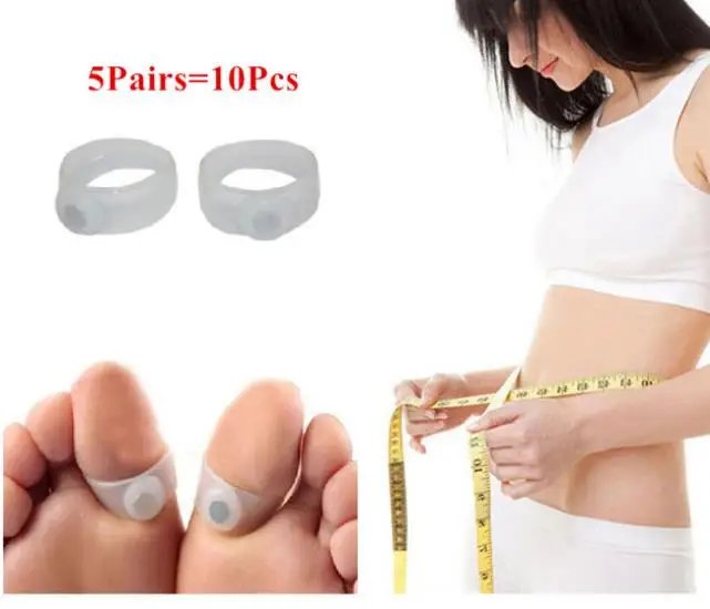 10PCS/Lot Magnetic Toe Rings Therapy Slimming Products Fast Lose Weight Burn Fat Reduce Fats body Silicone Foot Massage | Красота и