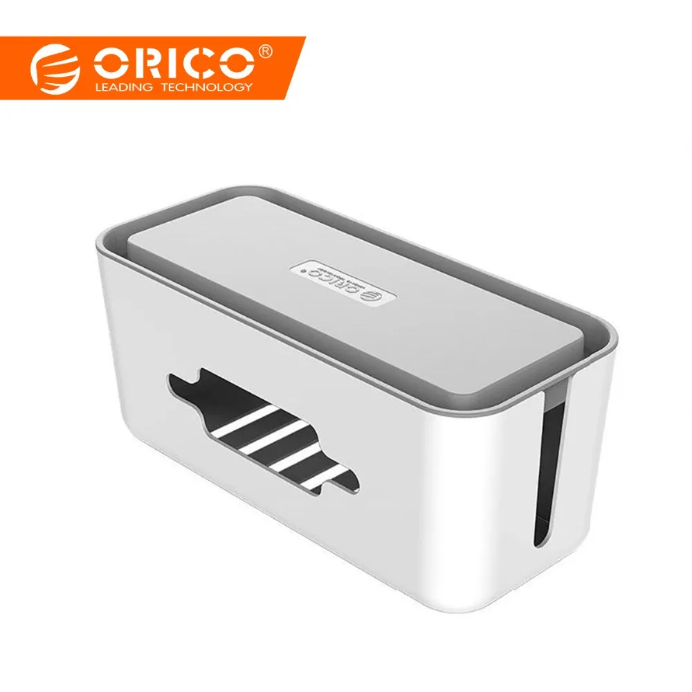 

ORICO Cable Manager Box with Phone Holder for Power Strip Box Adapter Wire Charger Line USB Network HUB Cable Management Box ABS