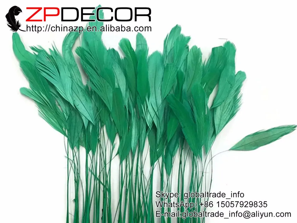 Rooster Tail Feathers, 1 Yard - KELLY GREEN Stripped Coque Tail Feathers Wholesale (bulk)4.jpg 5