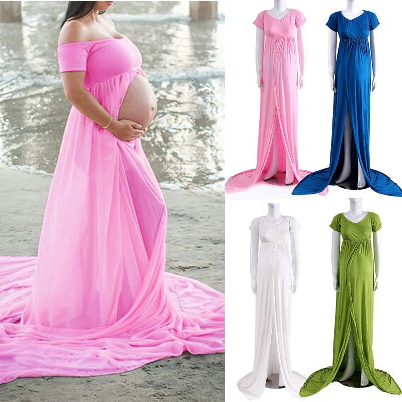 Maternity Dress Strach Cotton Maternity Photography Props
