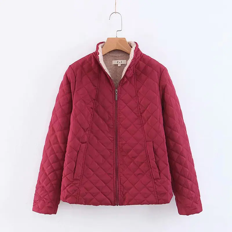 Spring 2019 New Parkas Basic Jackets Female Women Winter Plus Velvet Coats Cotton Winter Jacket Womens Outwear Coat Solid Color