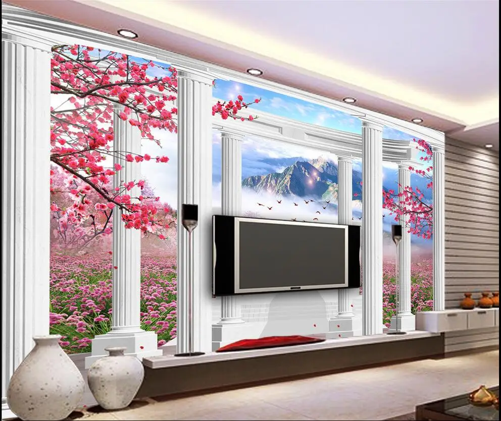 

beibehang Custom photo wallpaper Large wall painting background wall paper the living room TV European style Roman colum 3dmural