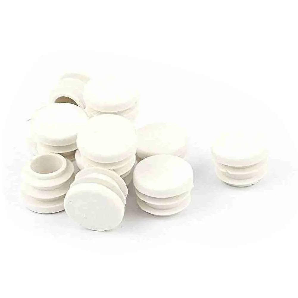 

Hot Sale White Plastic Blanking End Caps Round Tube Insert Plug Bung 12Pcs