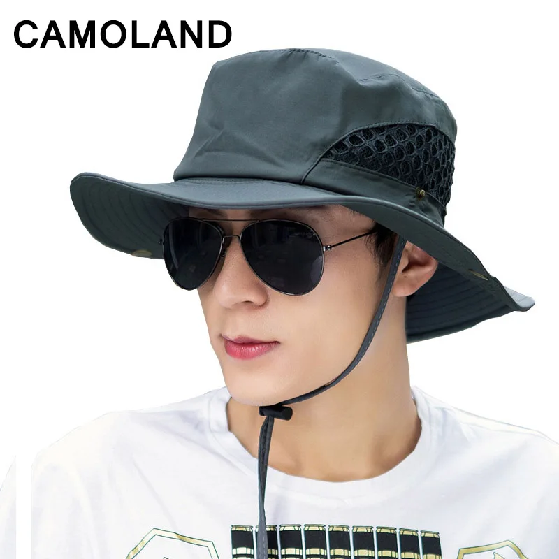 Summer Breathable Mesh Sun Hats Quick Dry Beach Male Wide Brim Men