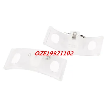 

Plastic ID Card Name Tag Holder Badge Strap Clip Clear White
