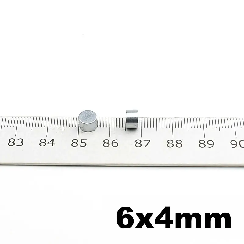 Микро-Точностью Магнит цилиндр Диаметр 6 0,236 ''маленький круглый диск 6x4mm Сенсор мини магниты обучения, изучения 200 шт
