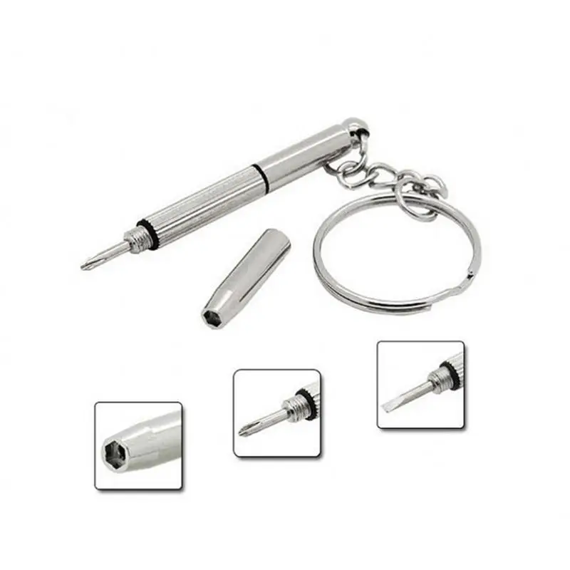 

3 in1 Mini Key Chain Ring With Screwdriver Suitable For Glasses Phone Watch LJ