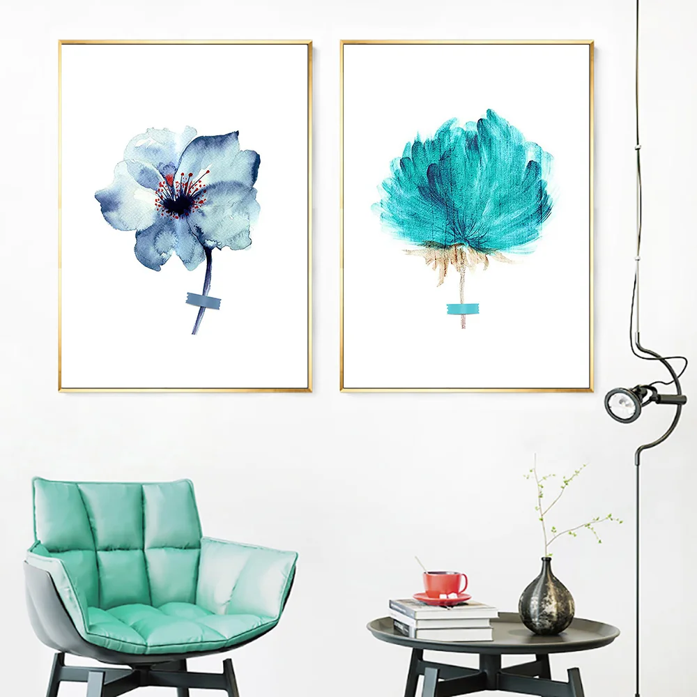 Posters Watercolor Flower Art Canvas Painting Flowers Posters Prints Flower Wall Picture For Living Room Pictures Unframed