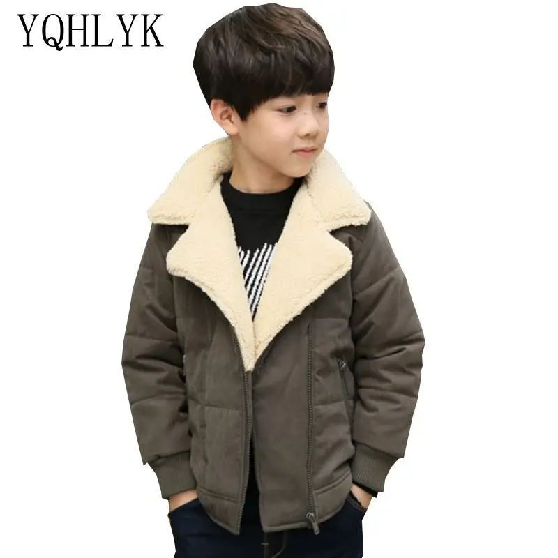 

Boy Autumn/Winter Coat 2017 New Fashion Boy Cotton Jacket Thick Warm Parka Children Clothes Outerwear Lapel Casual Kids Clothing