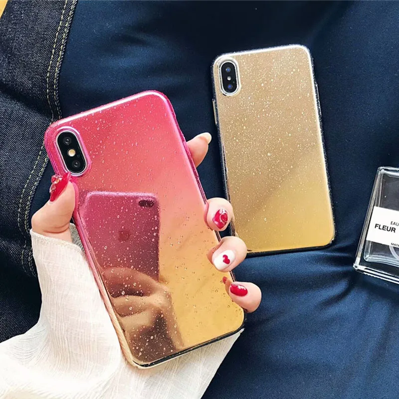 

3D Water Drops Laser Rainbow Case For iPhone 7 6 6s 8 Plus XR XS Max Ultra Thin Hard PC Phone Cover Cases Fundas Capa