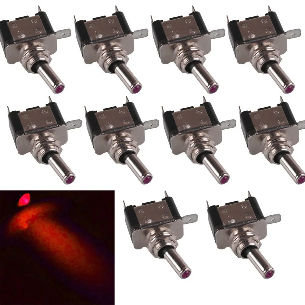 Ee Support 10 Pcs 12v 20a Rocker Toggle Switch Colors Led Light Switch