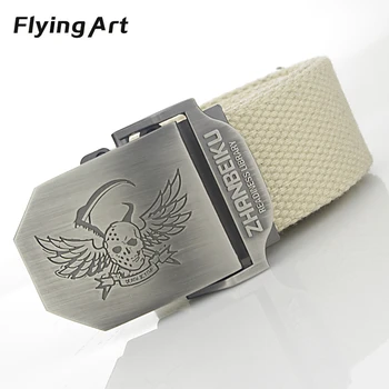 

Flying Art Angel skeleton sickle automatic canvas belt High Quality Military Belts For Mens & Women Luxury Patriot Jeans Belt