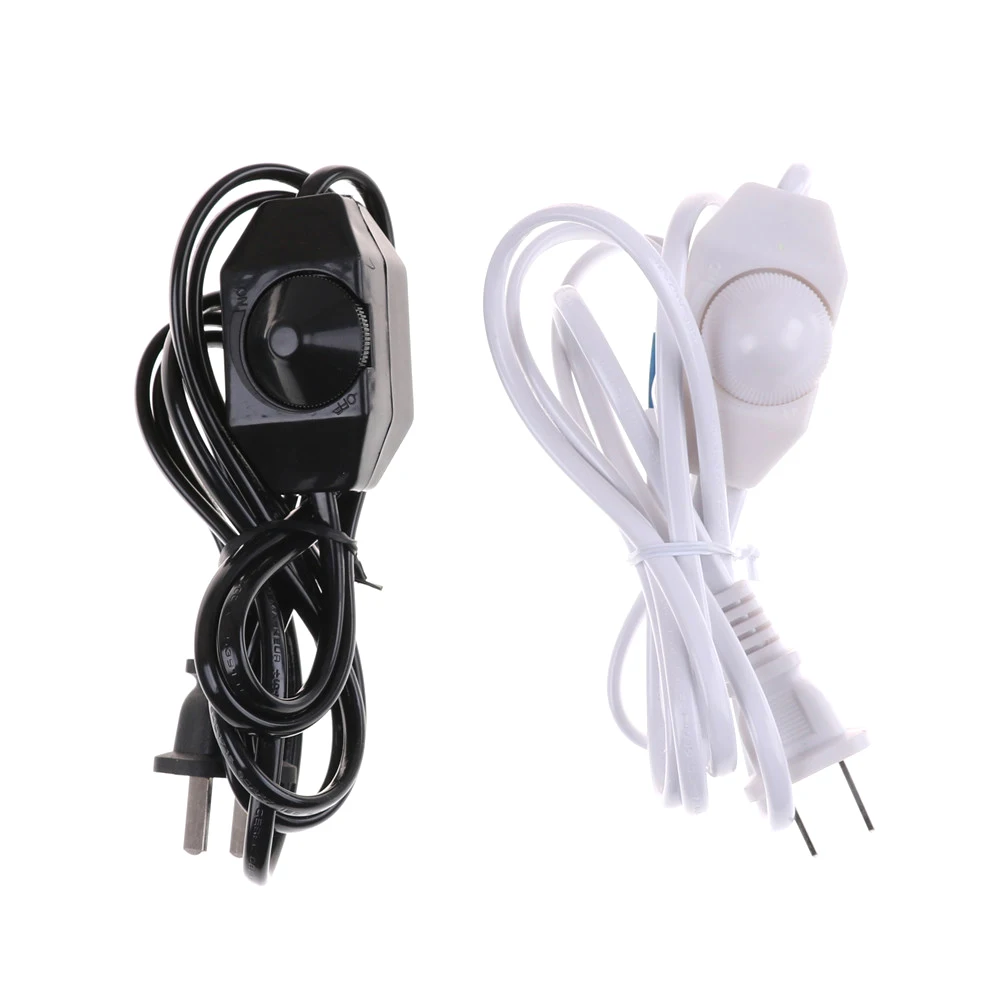 

1PC Hot! Black/White Lamp Power Cord W Dimmer Switch AC 250V/110V US Plug